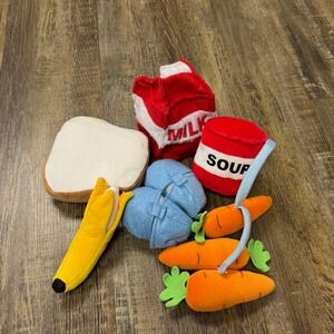 Baby Ganz Learn and Grow Grocery Bag Plush Food Milk Soup Carrots Banana Bread